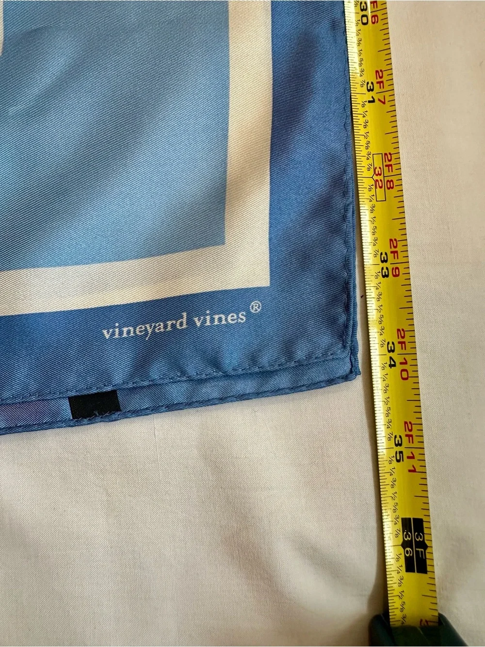 Vineyard Vines Light Blue Medallion Palm Tree Florida Silk Scarf 34” Square